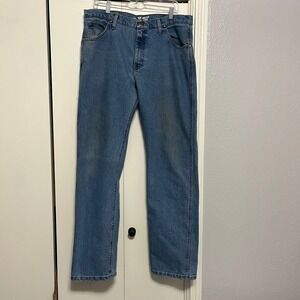 Wrangler 47 Regular Fit Advanced Comfort Blue Denim Jeans Straight Leg